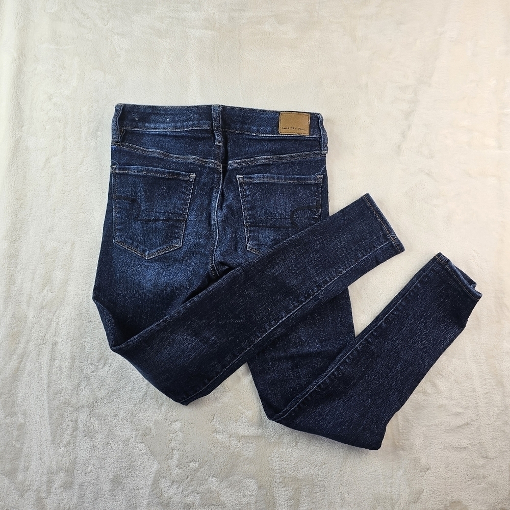 American Eagle Hi Rise Jegging Women’s 6 Regular Dark Wash Stretch Denim Jeans - Picture 9 of 11